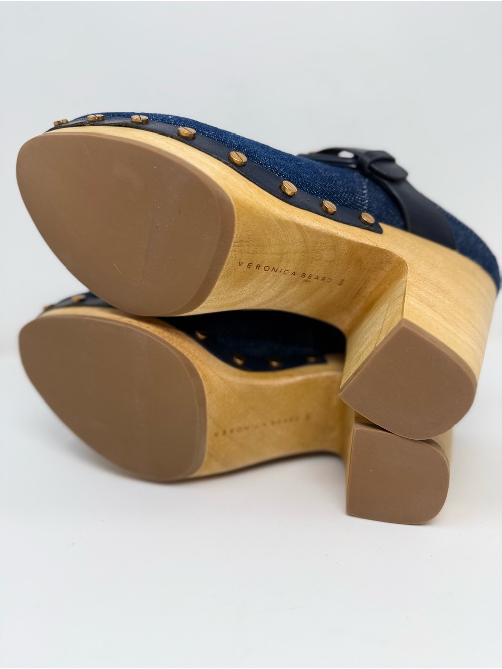 New Veronica Beard Dacey Denim Clog Blue Sz 8 - Picture 12 of 13